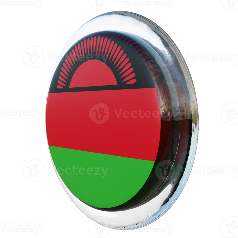 Malawi Right View 3d textured glossy circle flag png