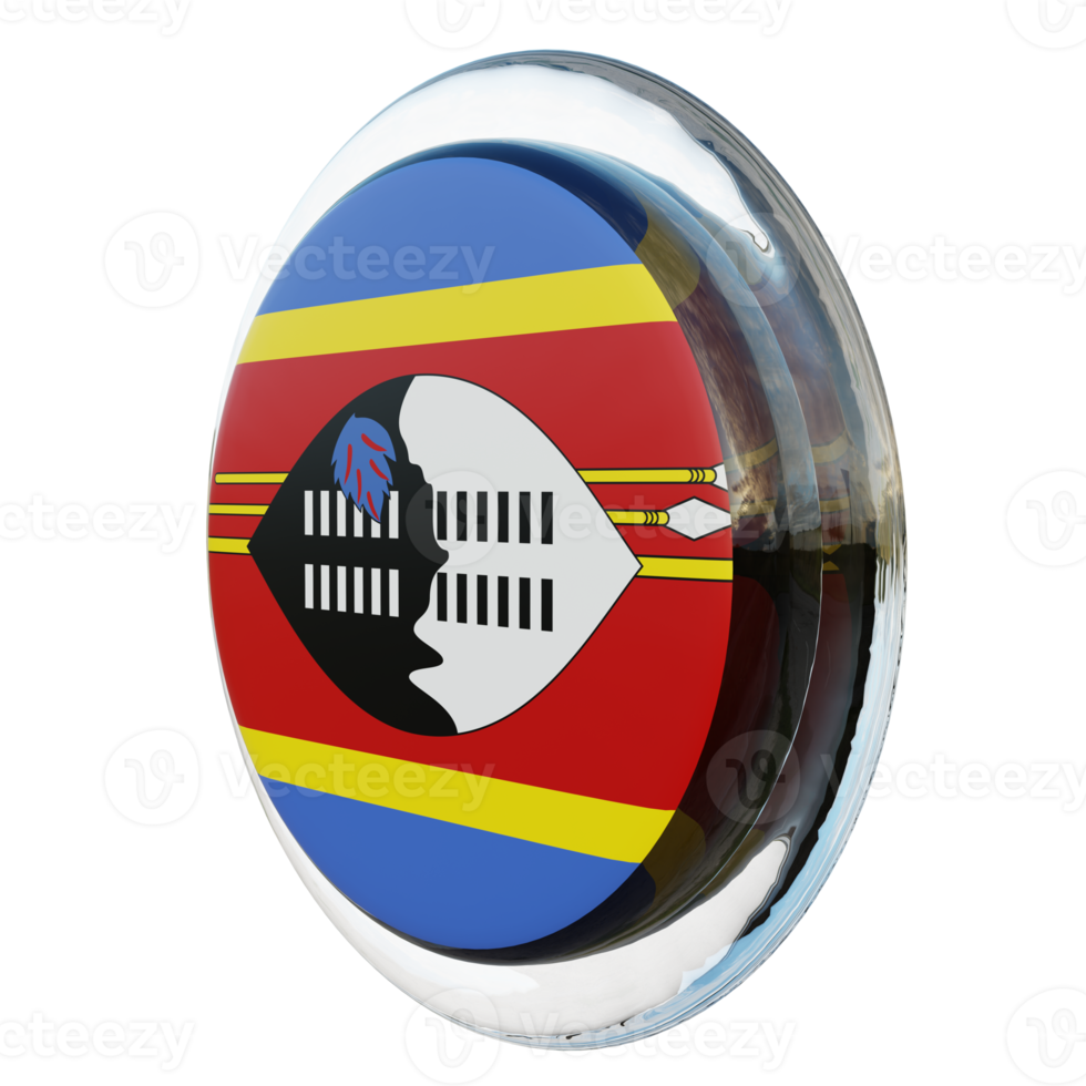 Eswatini Right View 3d textured glossy circle flag png