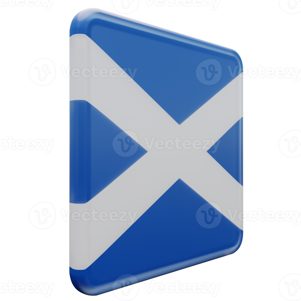 escocia izquierda vista 3d textura brillante bandera cuadrada png