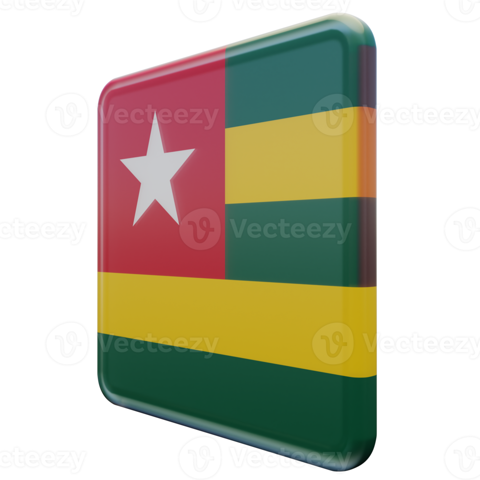Togo Right View 3d textured glossy square flag png