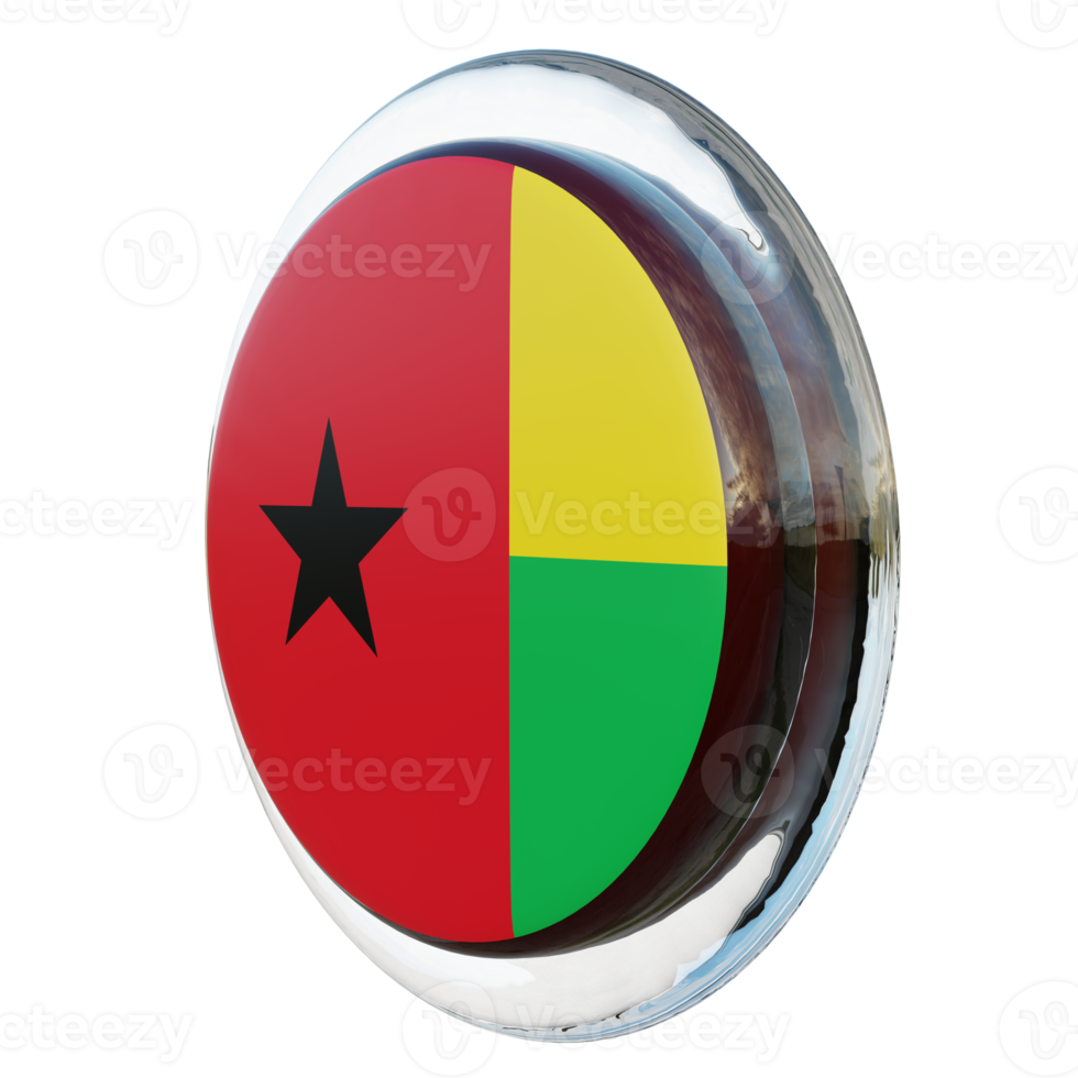 bandeira de círculo brilhante texturizado 3d da guiné png