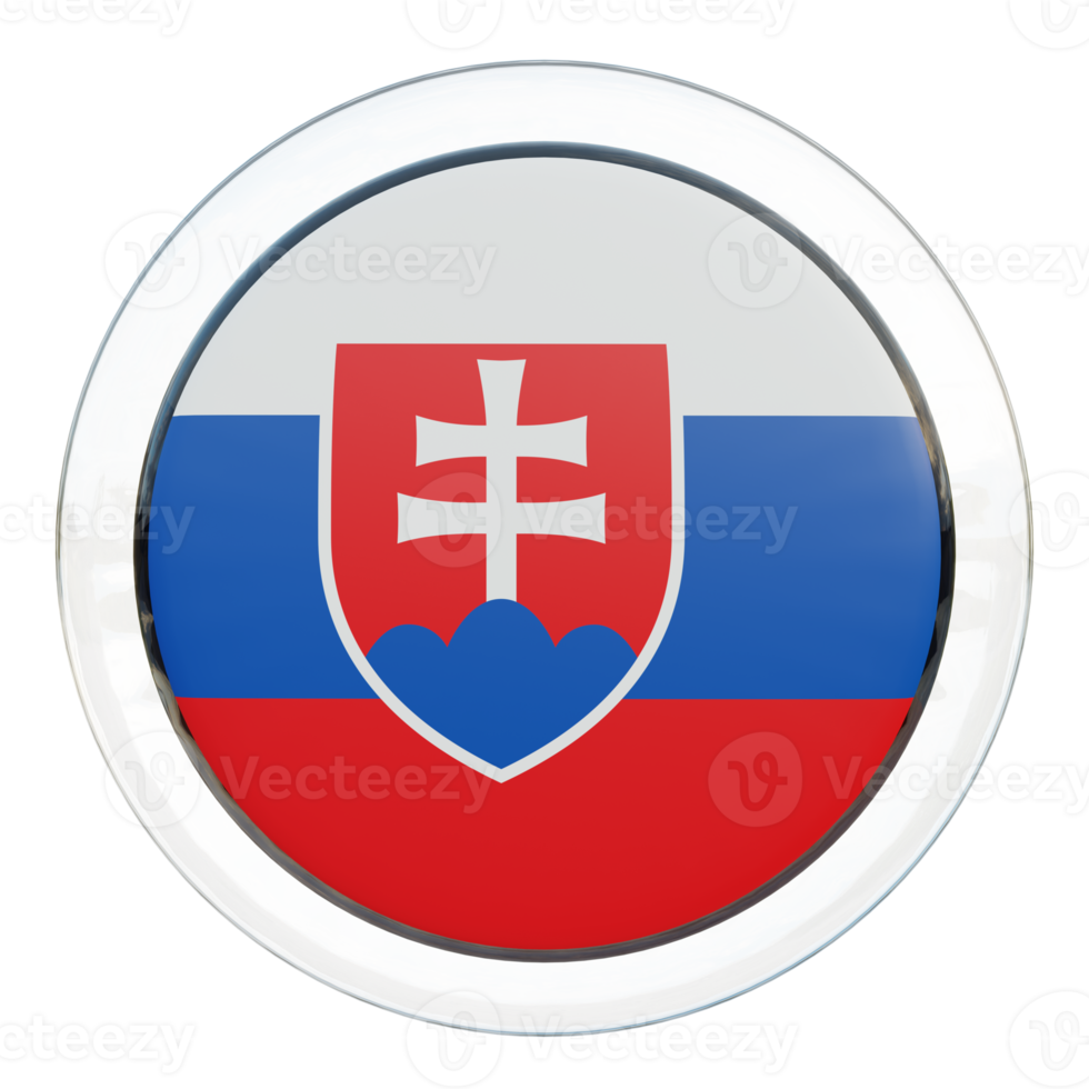 Slowakije 3d getextureerde glanzend cirkel vlag png
