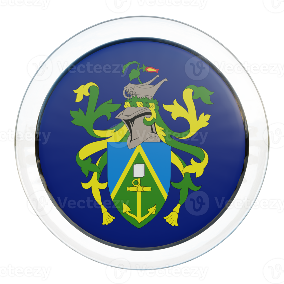 Pitcairn Islands 3d textured glossy circle flag png