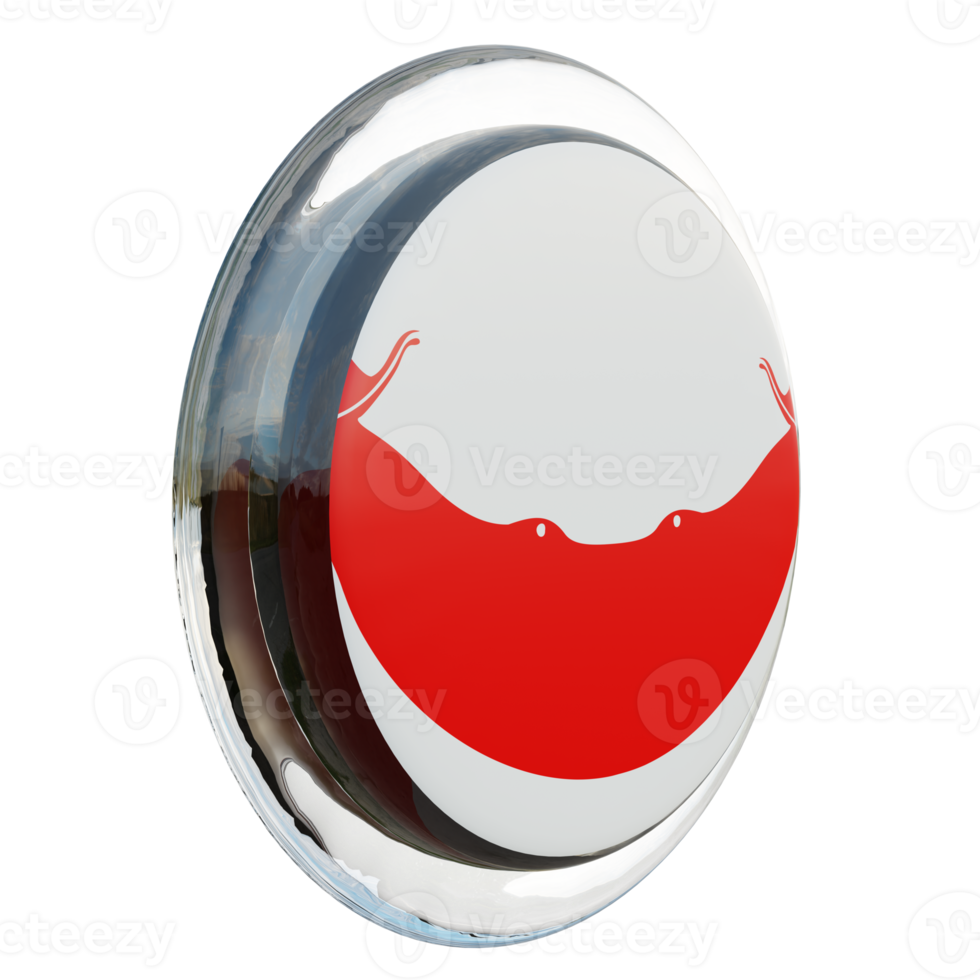 Rapa Nui Chile Left View 3d textured glossy circle flag png