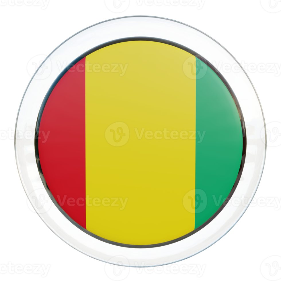 Guinea 3d textured glossy circle flag png