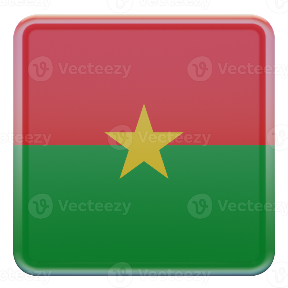 Burkina Faso 3d bandeira quadrada brilhante texturizada png