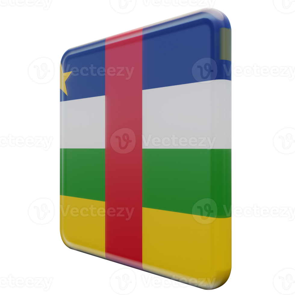 Central African Republic Right View 3d textured glossy square flag png