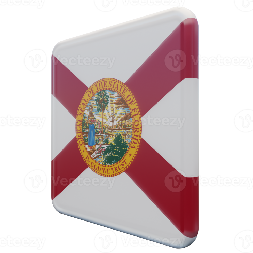 Florida Right View 3d textured glossy square flag png