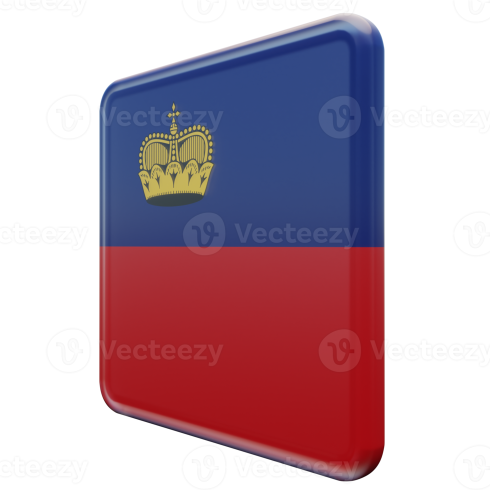 Liechtenstein Right View 3d textured glossy square flag png