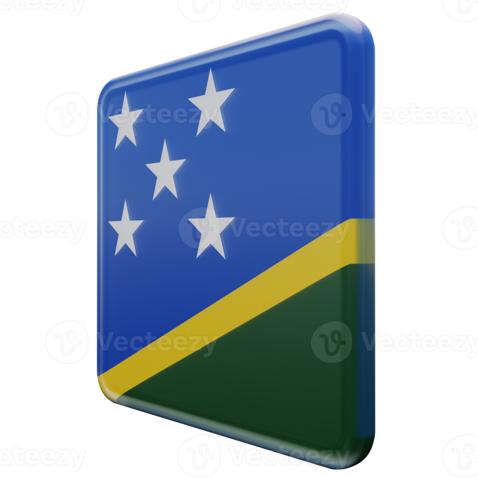 Solomon Islands Right View 3d textured glossy square flag png