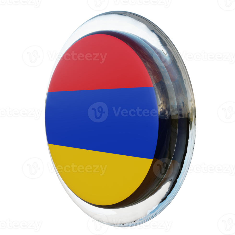 Armenia Right View 3d textured glossy circle flag png