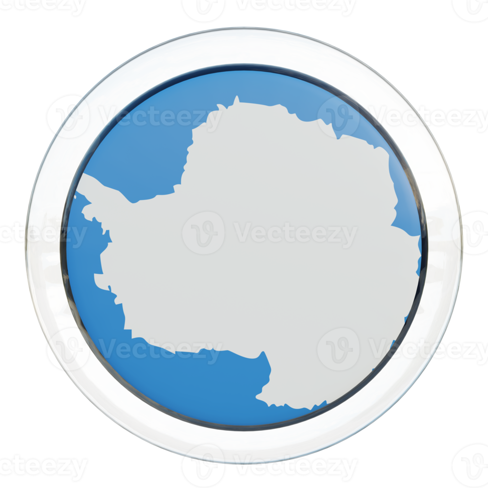 Antarctica 3d textured glossy circle flag png