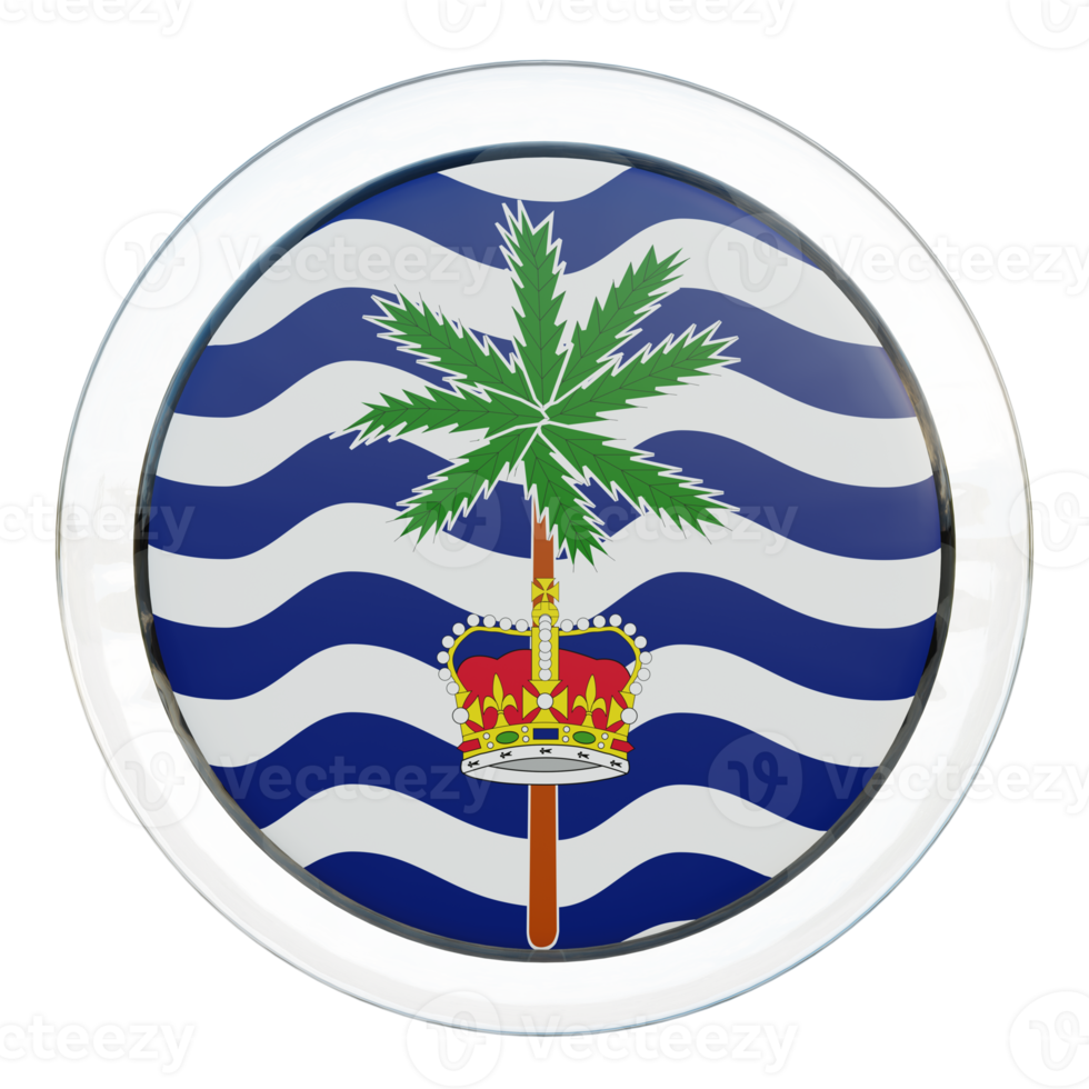 comisionado del territorio británico del océano índico bandera de círculo brillante con textura 3d png