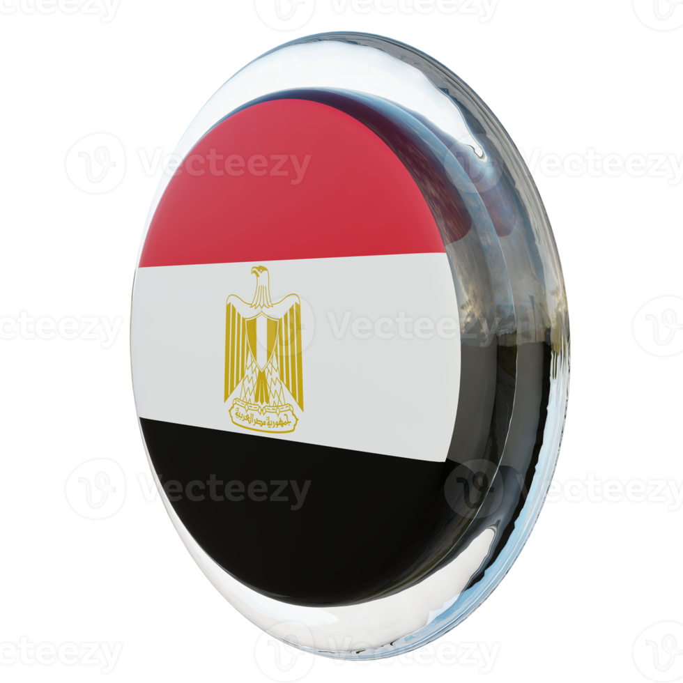Egypt Right View 3d textured glossy circle flag png