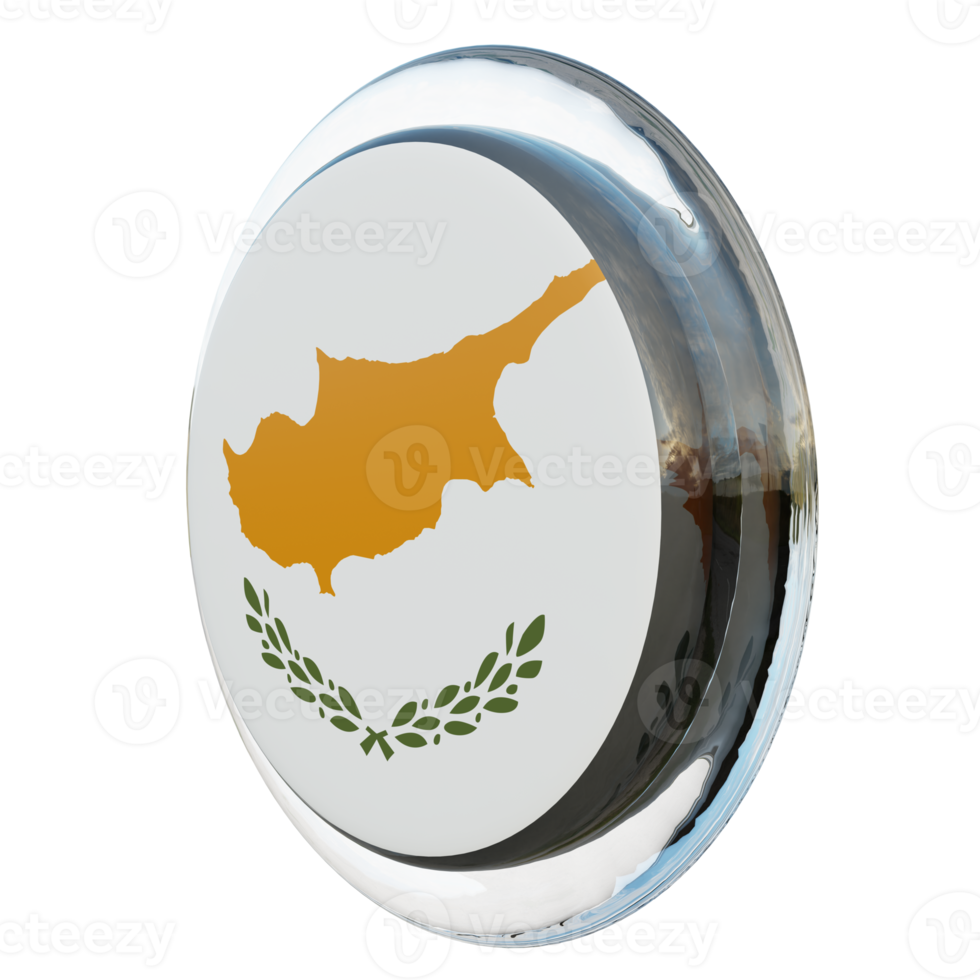 Cyprus Right View 3d textured glossy circle flag png
