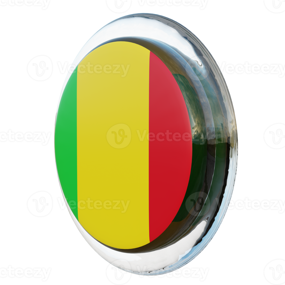 Mali Right View 3d textured glossy circle flag png