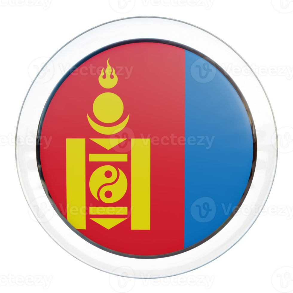 bandera de círculo brillante con textura 3d de mongolia png