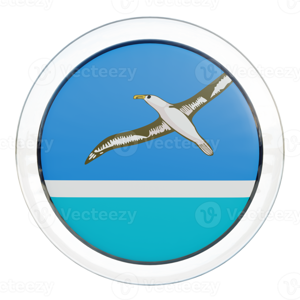 Midway Islands 3d textured glossy circle flag png
