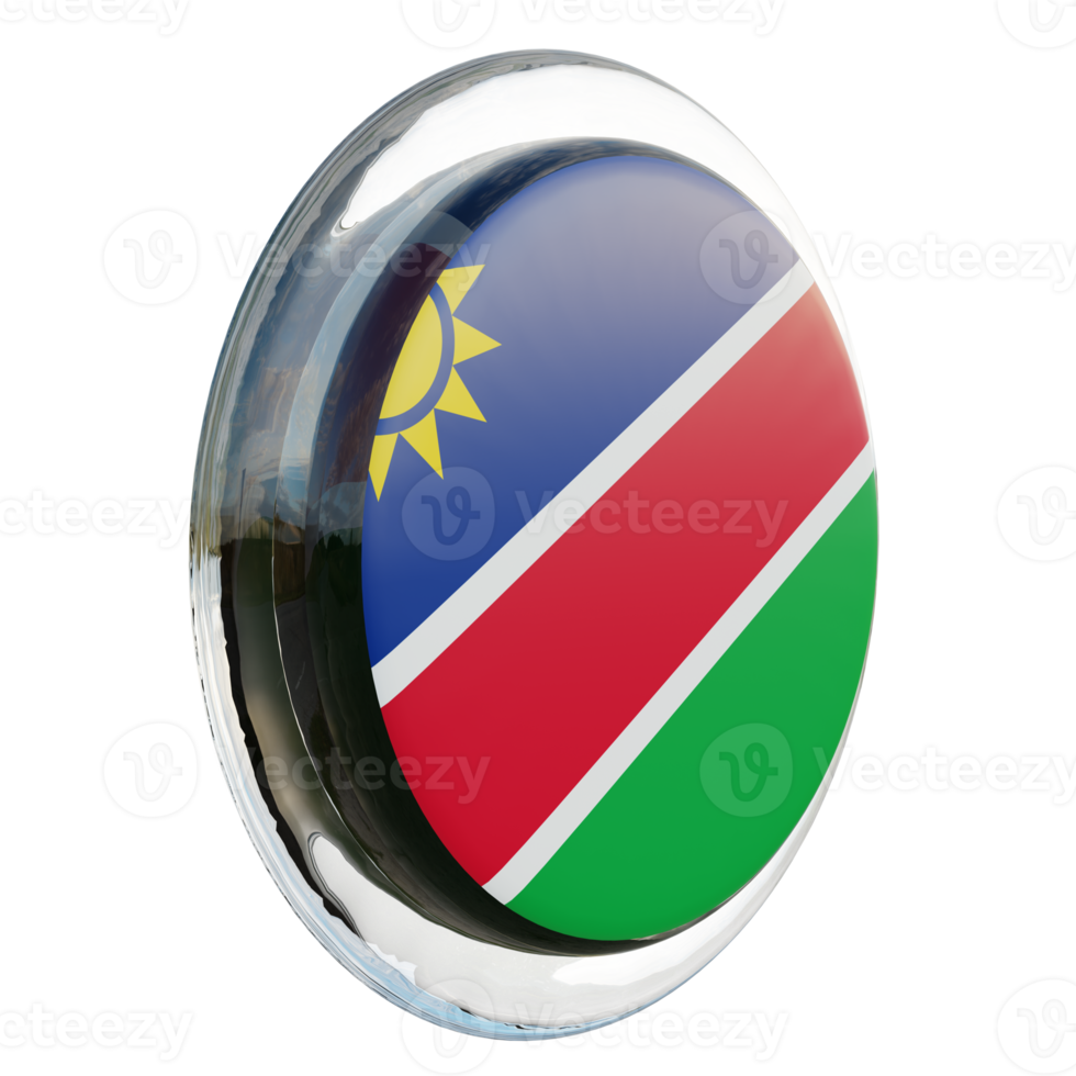 Namibia Left View 3d textured glossy circle flag png