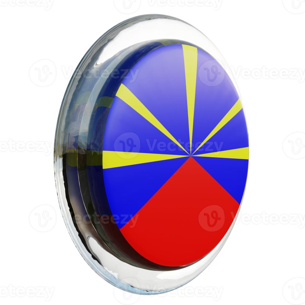 bijeenkomst stralend vulkaan links visie 3d getextureerde glanzend cirkel vlag png