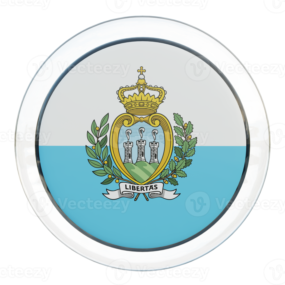San Marino 3d textured glossy circle flag png