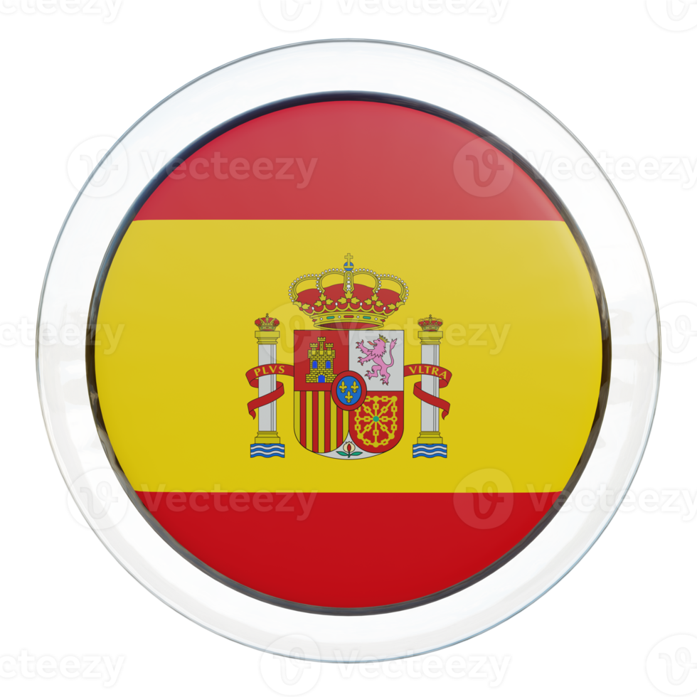 Spain 3d textured glossy circle flag png