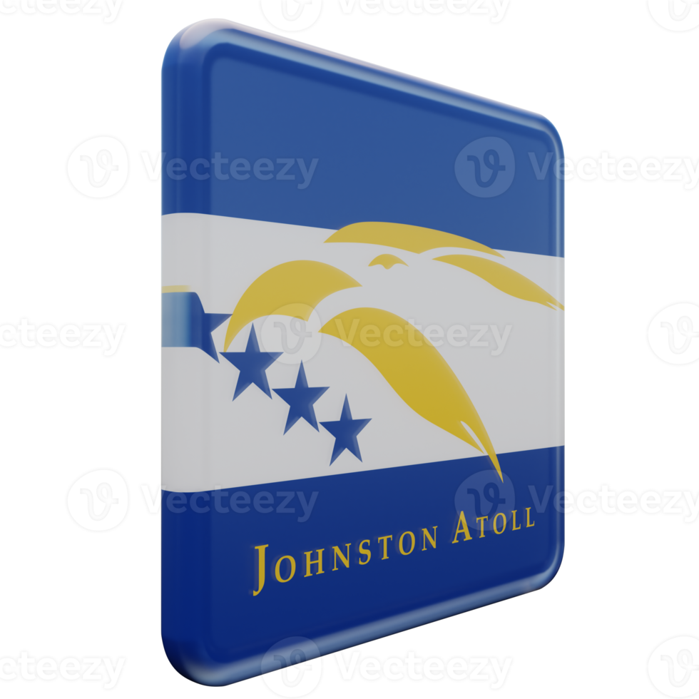 Johnston Atoll Left View 3d textured glossy square flag png