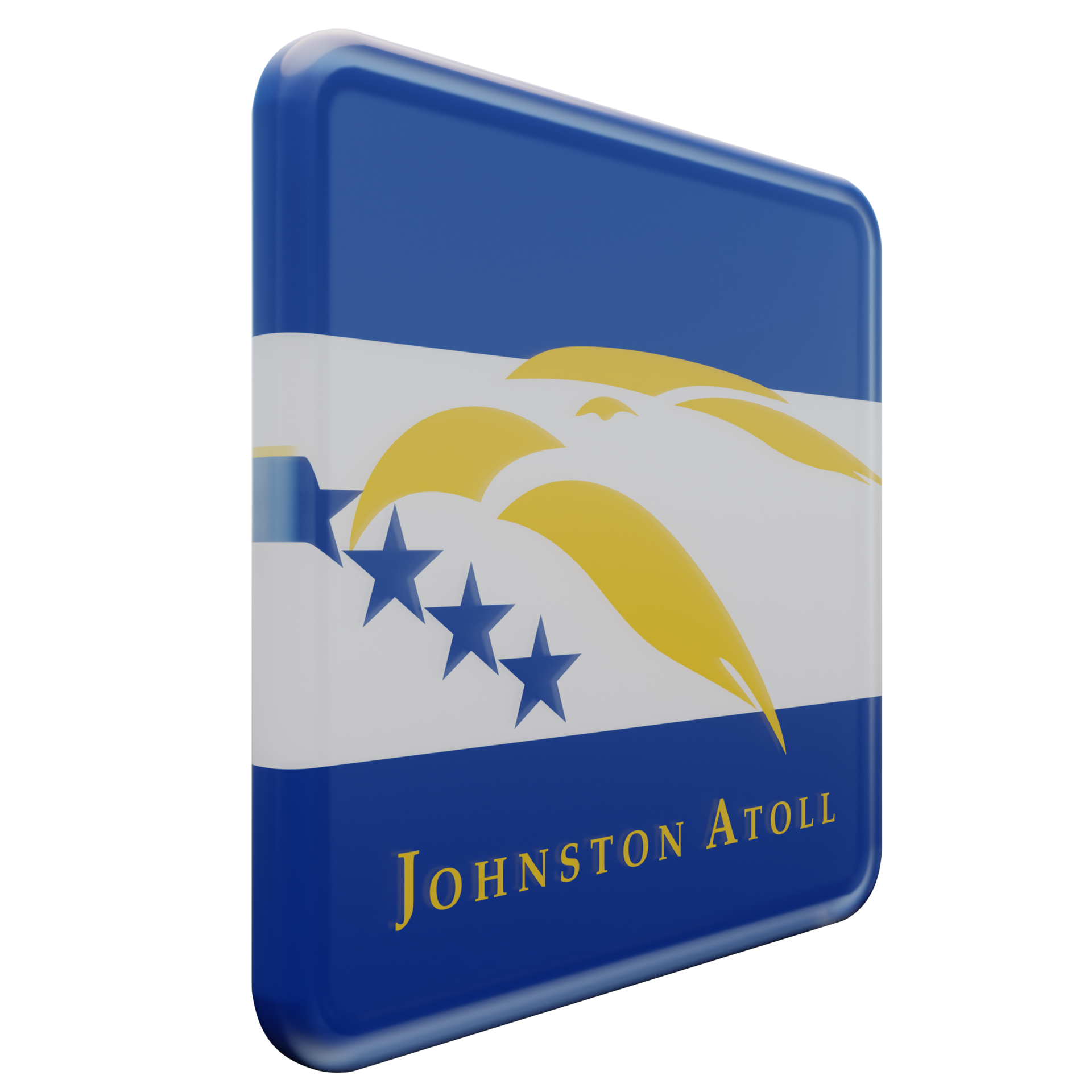 Johnston Atoll Left View 3d textured glossy square flag 10869005 PNG