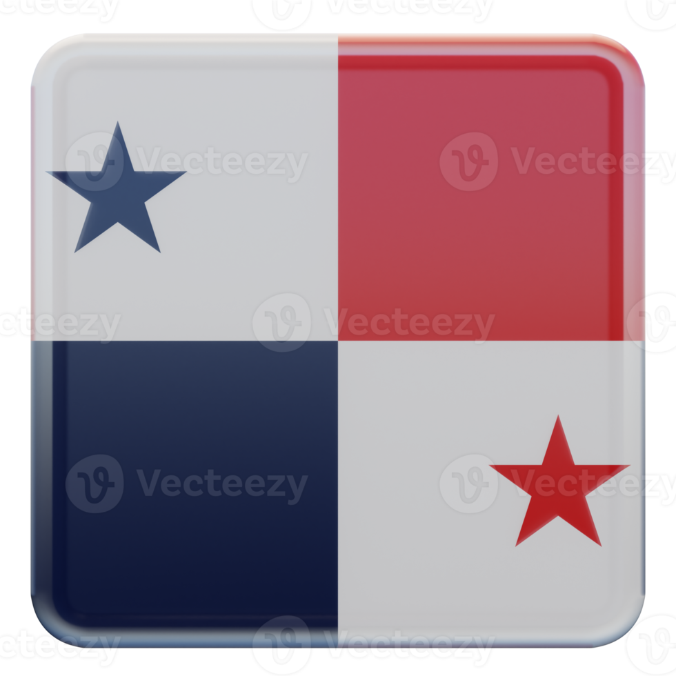 Panama 3d textured glossy square flag png