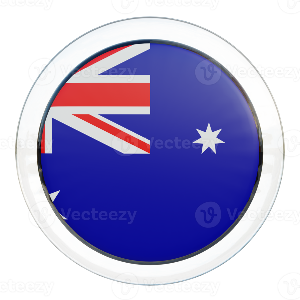 Australia 3d textured glossy circle flag png