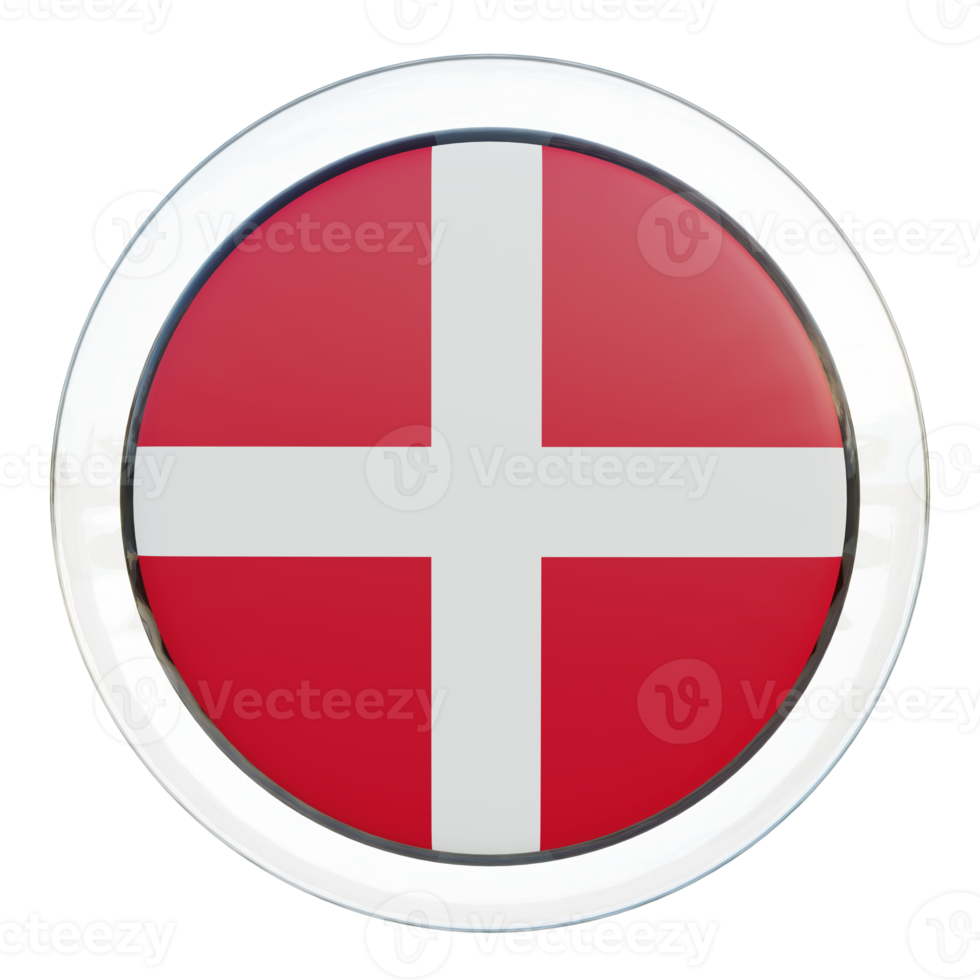 Danimarca 3d strutturato lucido cerchio bandiera png