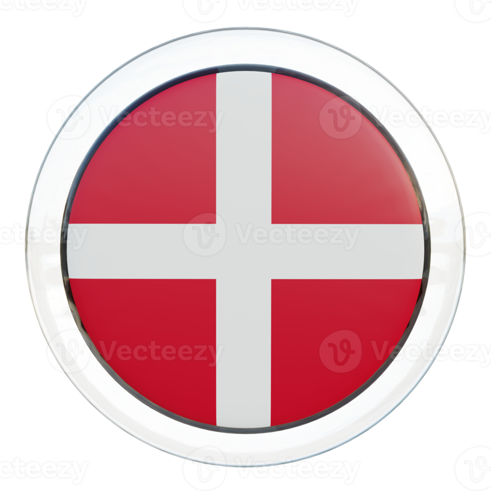 Denmark 3d textured glossy circle flag png