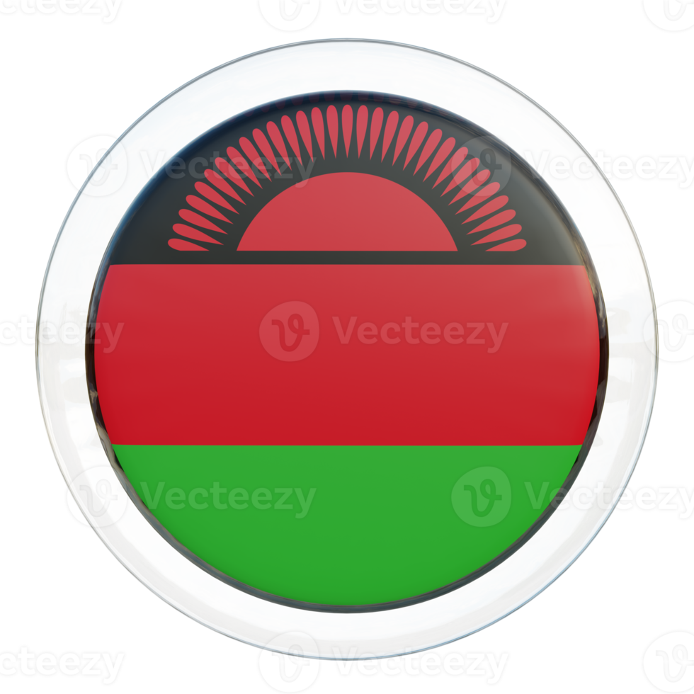 Malawi 3d textured glossy circle flag png