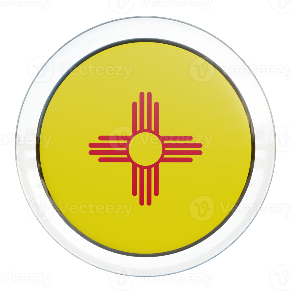 New Mexico 3d textured glossy circle flag png
