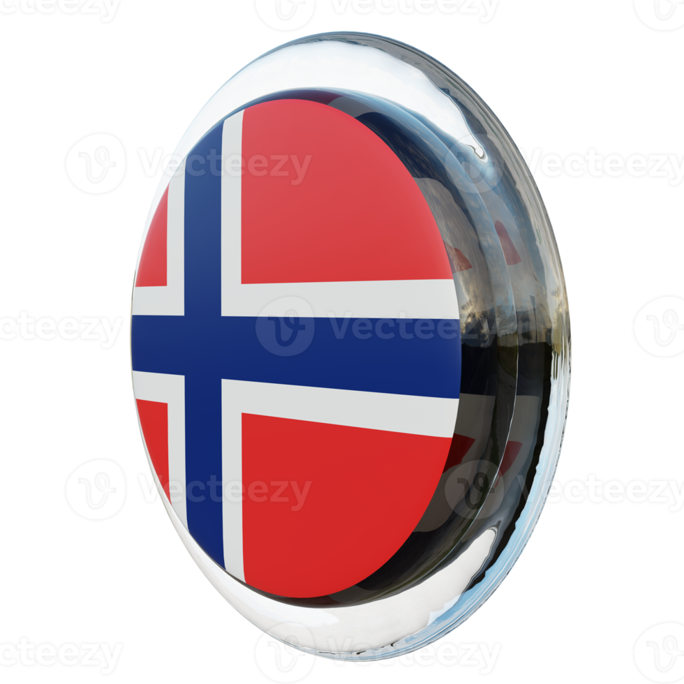 Norway Right View 3d textured glossy circle flag png