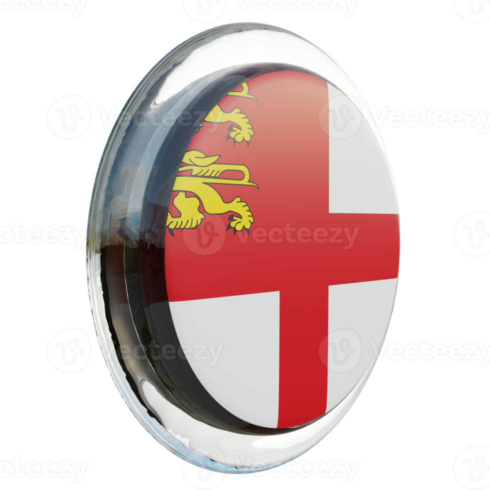 Sark Left View 3d textured glossy circle flag png