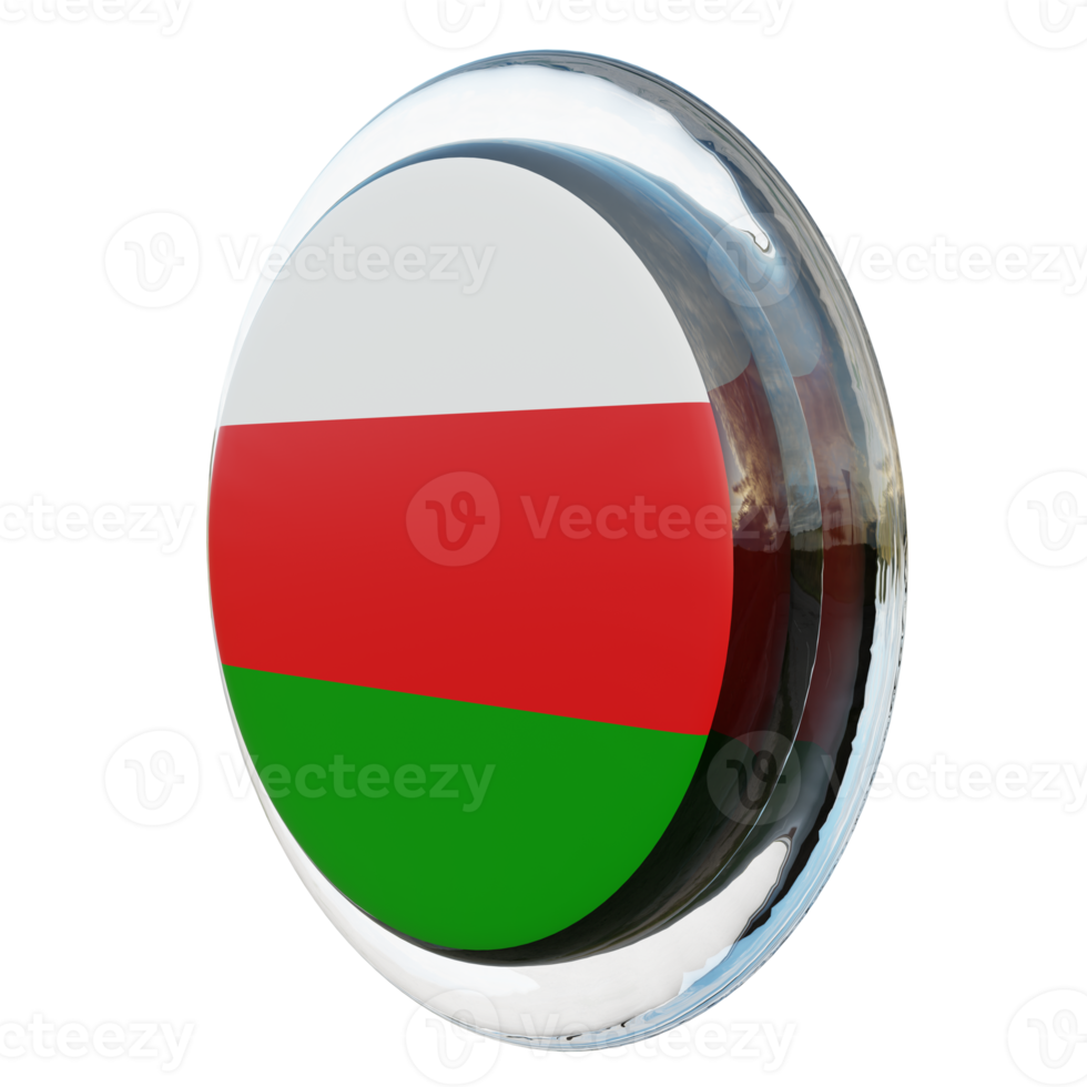 Oman Right View 3d textured glossy circle flag png