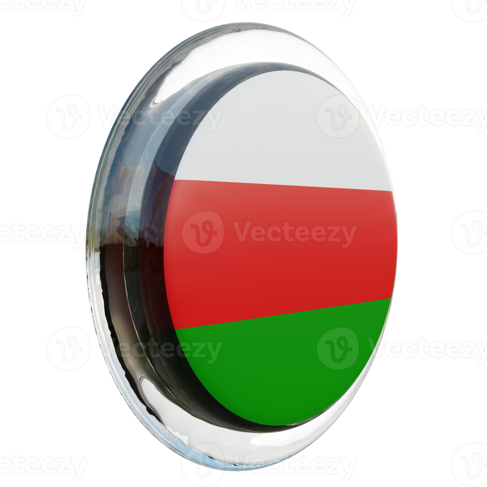 Oman Left View 3d textured glossy circle flag png