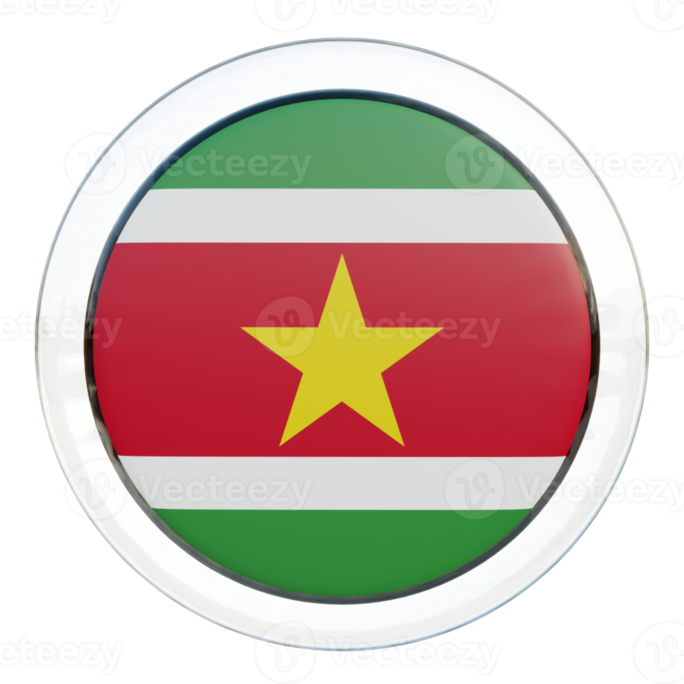 Suriname 3d textured glossy circle flag png