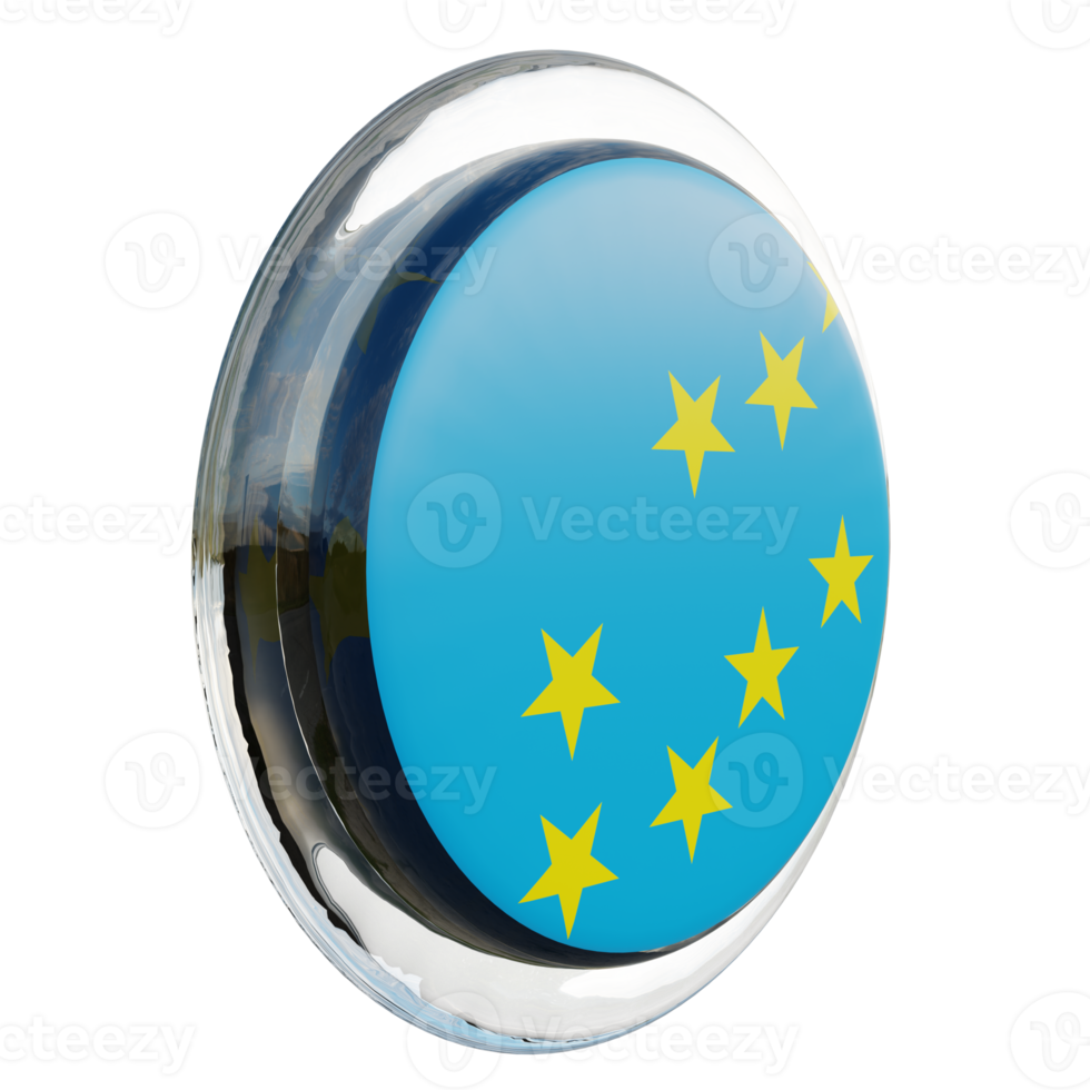 Tuvalu Left View 3d textured glossy circle flag png