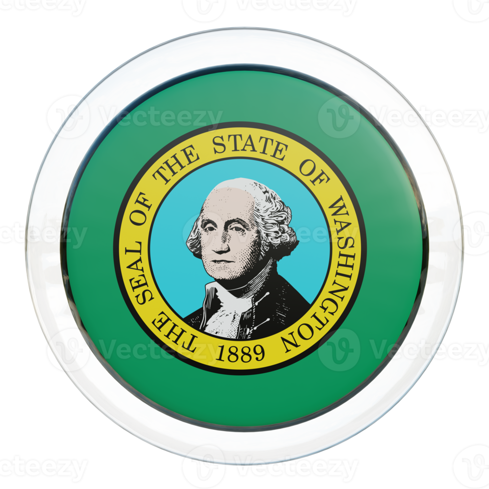 Washington 3d textured glossy circle flag png