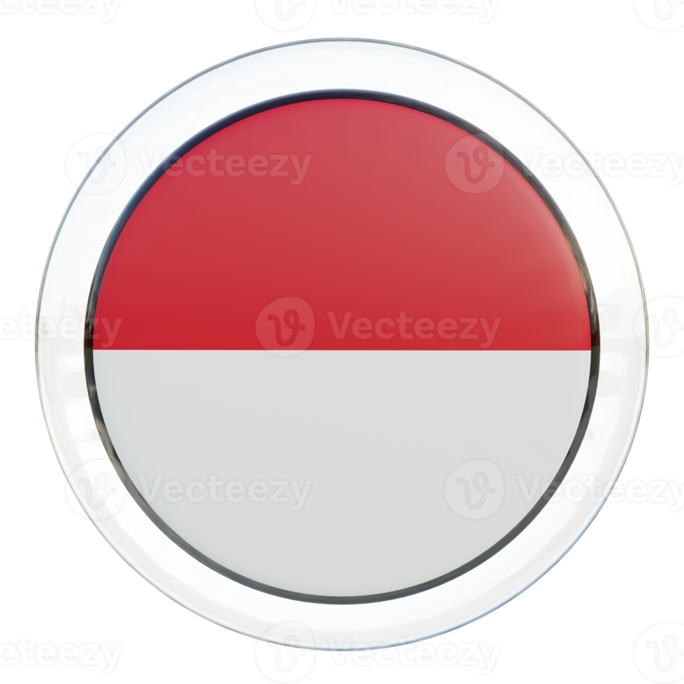 Monaco 3d textured glossy circle flag png
