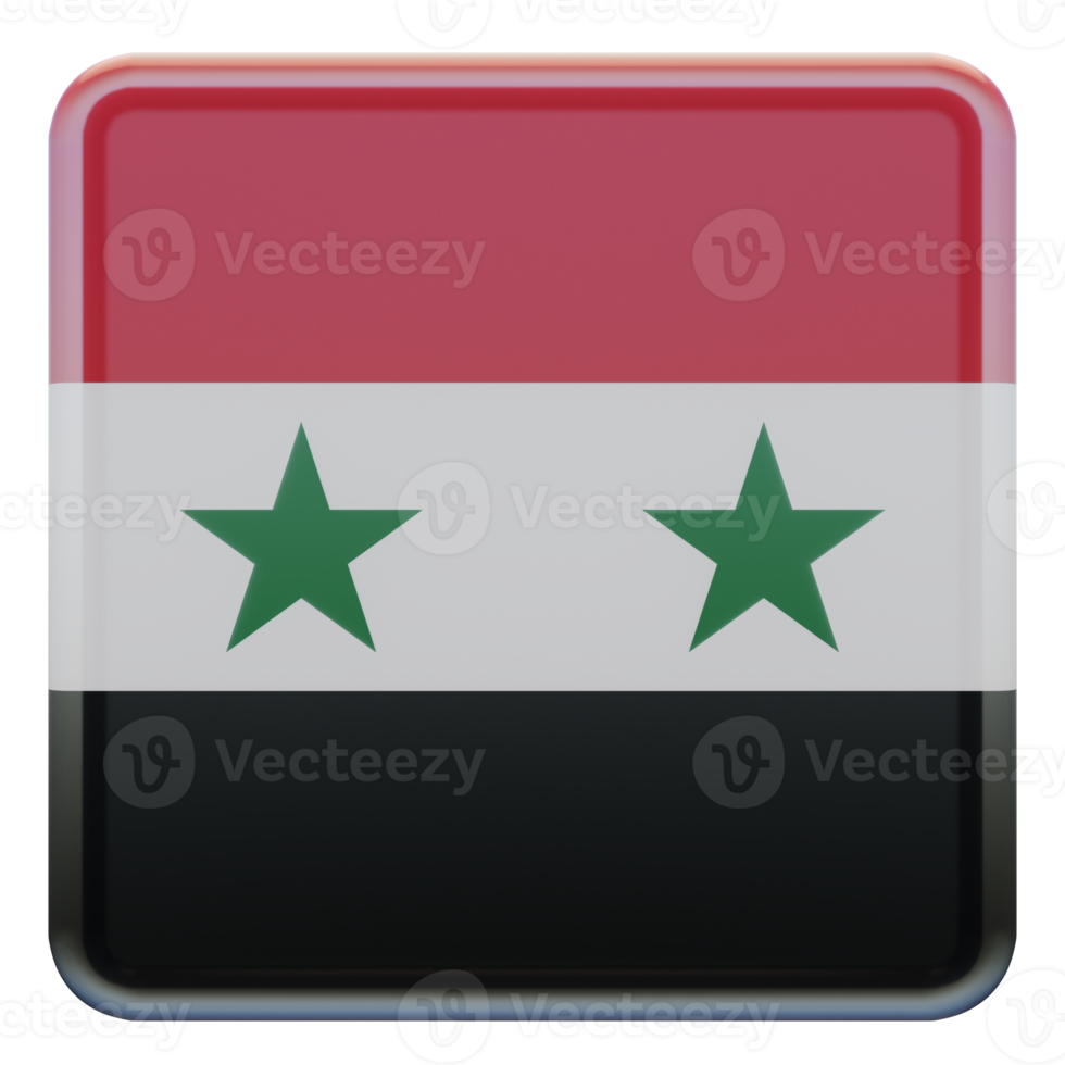 Syria 3d textured glossy square flag png