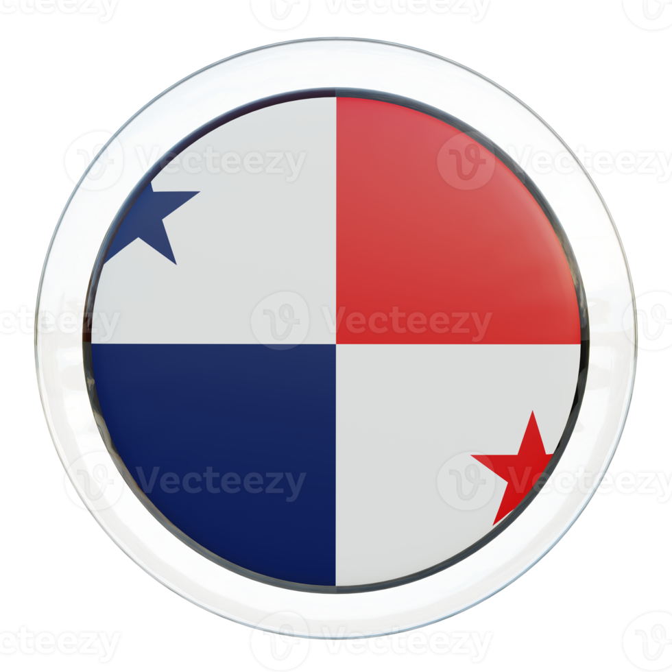 Panama 3d textured glossy circle flag png