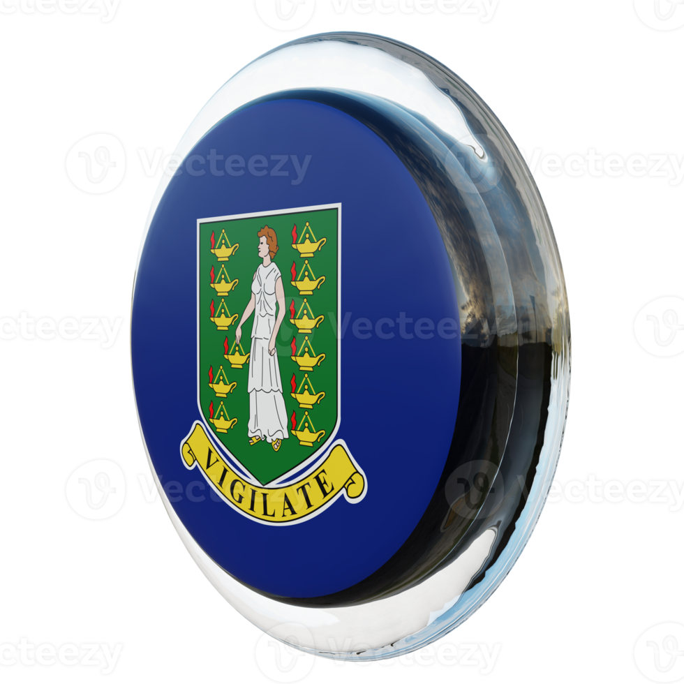 British Virgin Islands Right View 3d textured glossy circle flag png