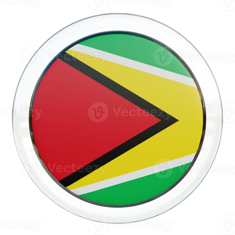 Guyana 3d textured glossy circle flag png