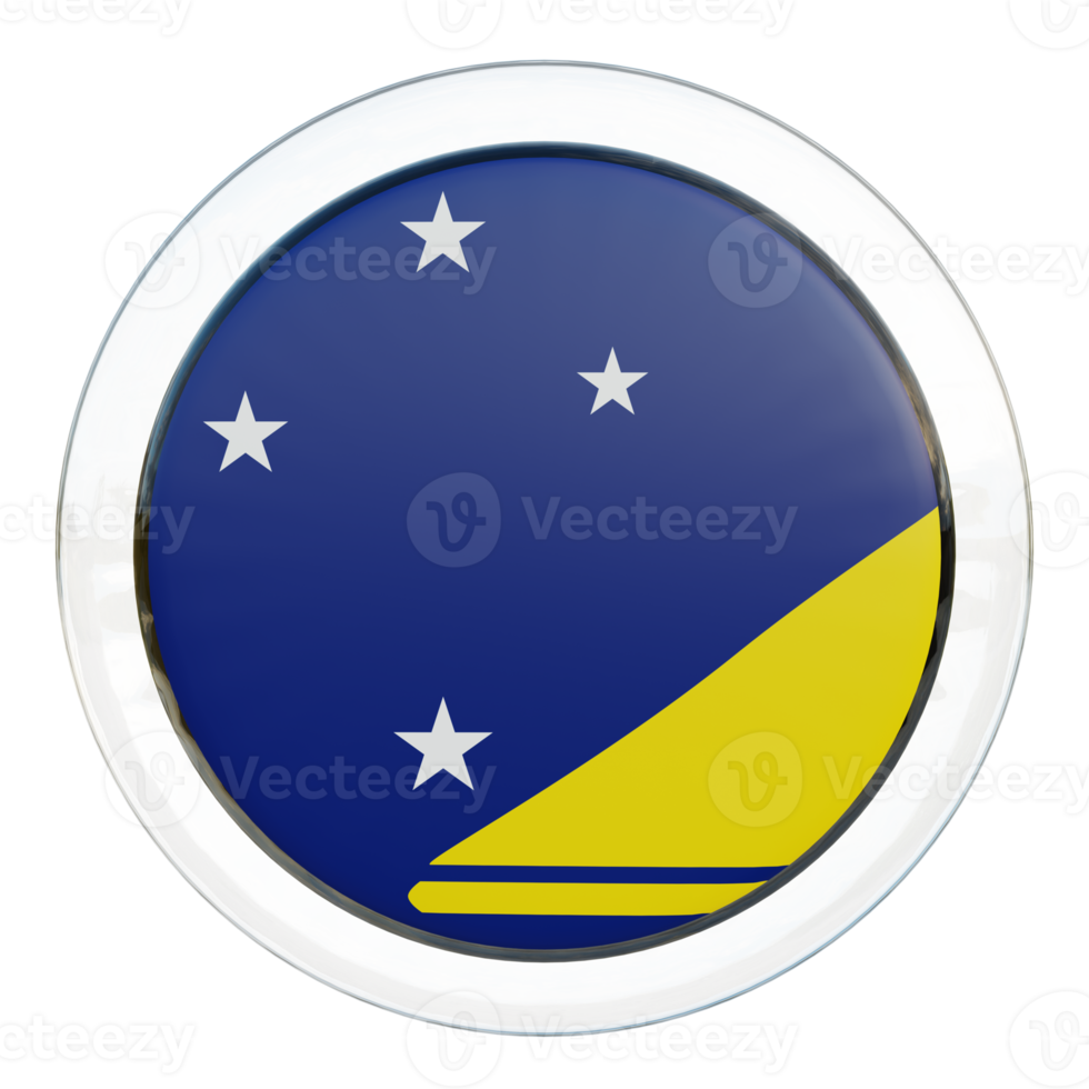 Tokelau 3d textured glossy circle flag png