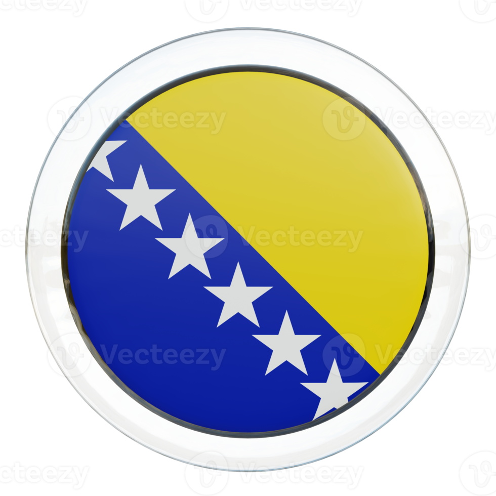 Bosnia and Herzegovina 3d textured glossy circle flag png