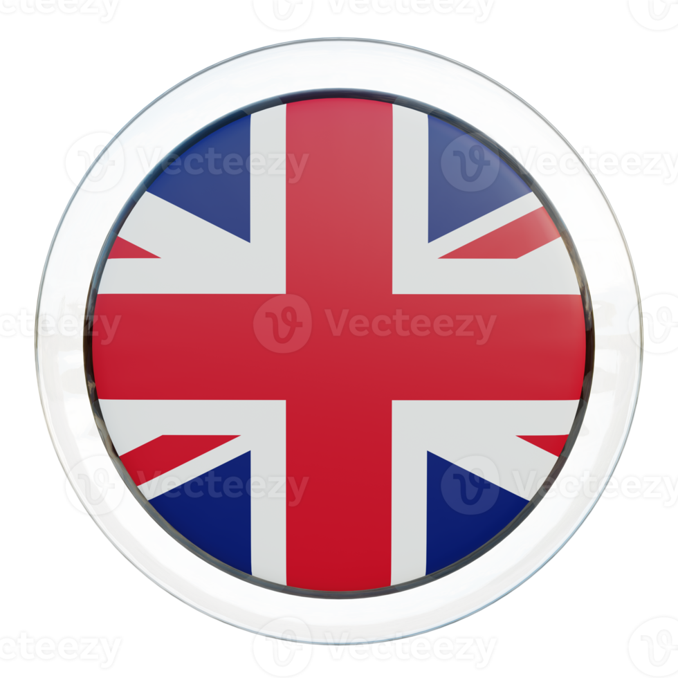 United Kingdom 3d textured glossy circle flag png