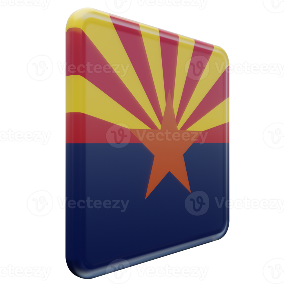 Arizona Left View 3d textured glossy square flag png